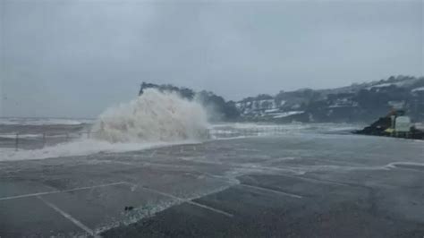 Storm Emma waves causing massive damage to coast and washes seafront ...