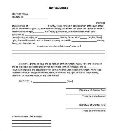 Quitclaim Deed Form Pdf