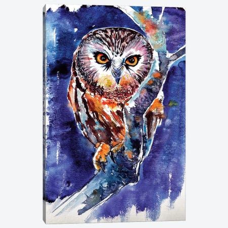 Funny Cute Owl Canvas Art Print by Anna Brigitta Kovacs | iCanvas