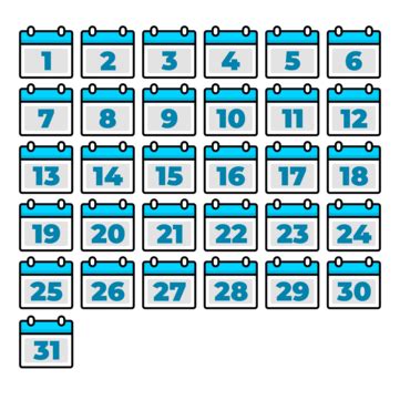 Calendar Numbers PNG Transparent Images Free Download | Vector Files ...