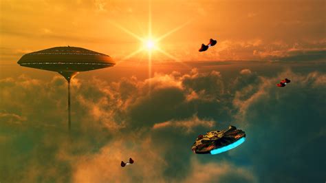 Wallpaper 1920x1080 Px Cloud City Millennium Falcon Star Wars