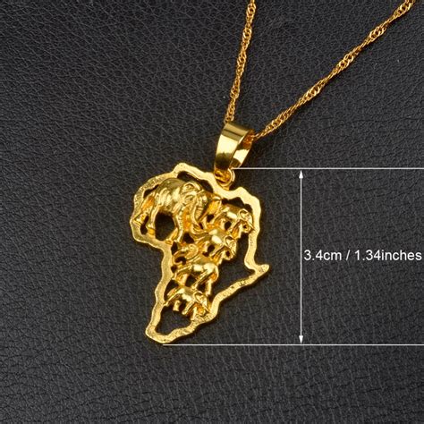 Africa Map Pendant Necklace Women Men Gofaer Finds Store