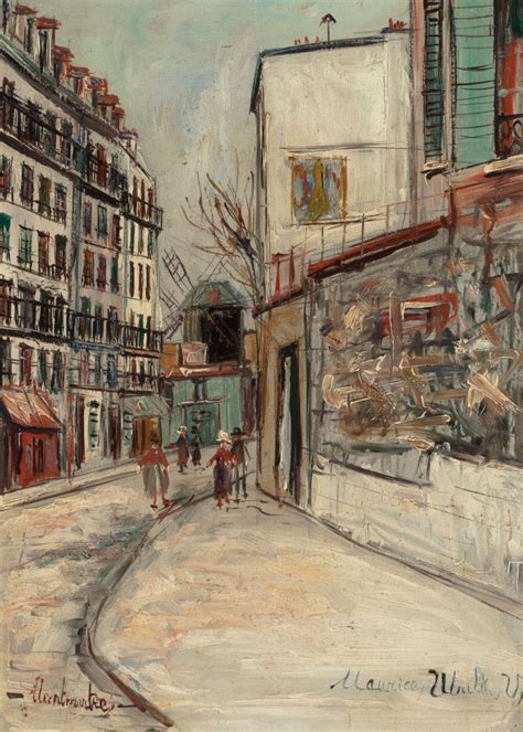 Maurice Utrillo French Rue Lepic Montmartre Circa