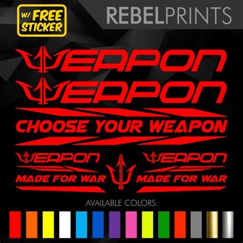 WEAPON Bike Frame Sticker Decals Vinyl For Mountain Bike And Road Bike