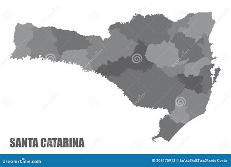 Mapa De Santa Catarina Regiones Ilustración Del Vector Ilustración De