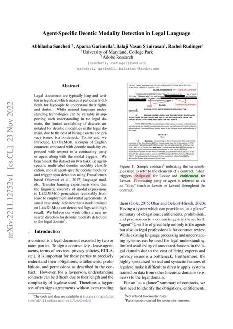 Agent-Specific Deontic Modality Detection in Legal Language | DeepAI