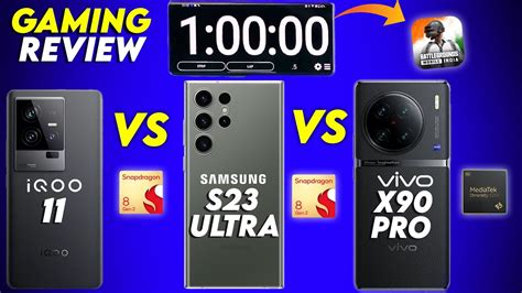 IQOO 11 VS Samsung S23 Ultra VS Vivo X90 Pro 1 Hour PUBG Gaming