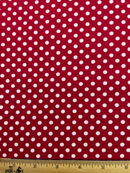 Snow Dots Cream On Red Quilting Fabric Patchwork Dreamer