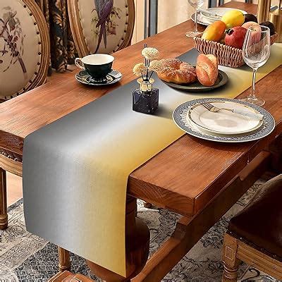 Marble Table Runner Cotton Linen Long Inche White Gray Gold Dresser