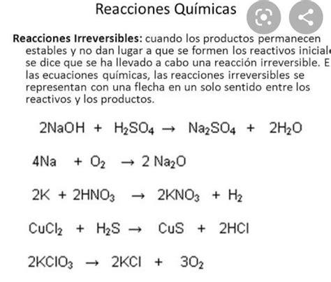 Que Es Una Reacci N Irreversible Y Representa El S Mbolo Que Se Utiliza