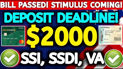 BILL PASSED STIMULUS COMING CHECKS DEPOSIT DATE 2000 Stimulus Check