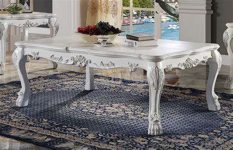 Dresden Coffee Table 3pc Set Lv01691 In Antique White By Acme