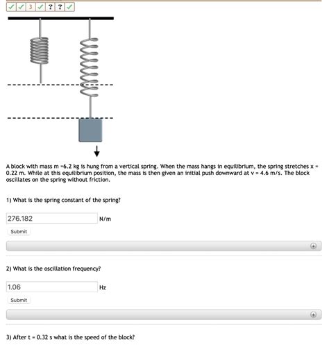 SOLVED A Block With Mass M 6 2 Kg Is Hung From A Vertical Spring