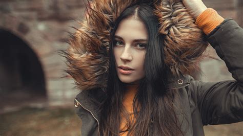 Portrait Depth Of Field Blue Eyes Women Outdoors Face Model