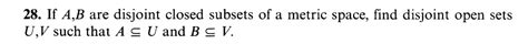 Solved 28 If Ab Are Disjoint Closed Subsets Of A Metric