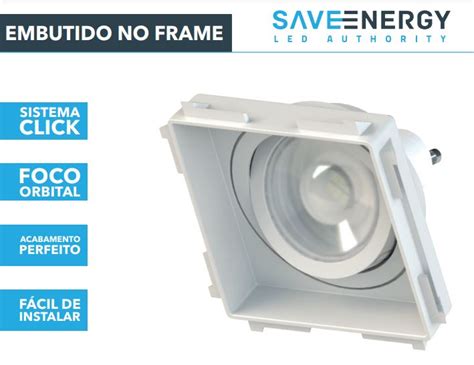 SPOT EMBUTIDO QUADRADO NO FRAME AR70 BT 121X121X32MM SE 330 2036 SAVE