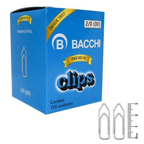 Clips 2 0 galvanizado Premium 720 un Bacchi Papelaria Barão