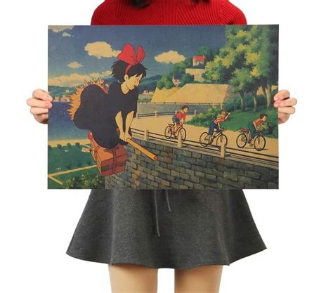 Kiki's Delivery Service Kraft Paper Vintage Poster - Ghibli Store