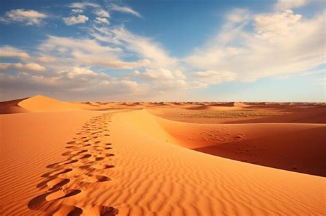 Premium Photo A Sand Dune With Footprints In The Sand