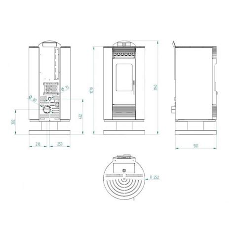 Pack Poêle à granulés Murano 9Kw STOVIA Kit Conduit couleur Blanc