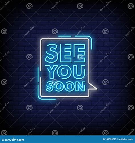 See You Soon Neon Signs Style Text Vector Stock Vector Illustration