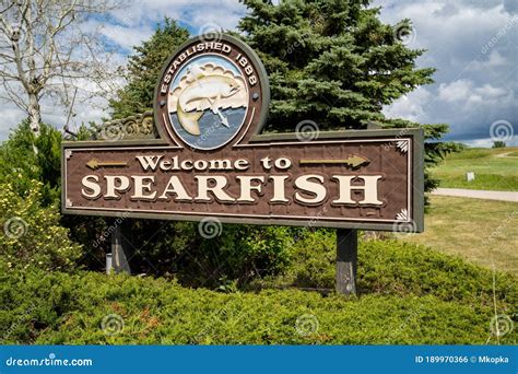 Welcome Sign To Spearfish South Dakota A Small Town Near The Black