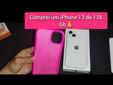 UNBOXING Comprei um iPhone 13 branco de 128 Gb case película fonte