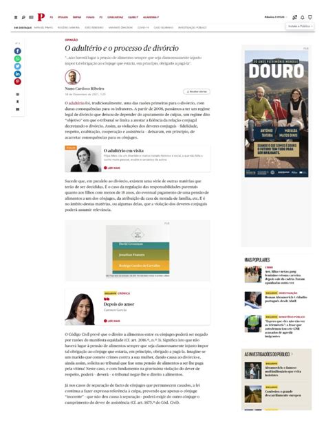 O Adultério E O Processo De Divórcio Artigo De Opinião De Nuno