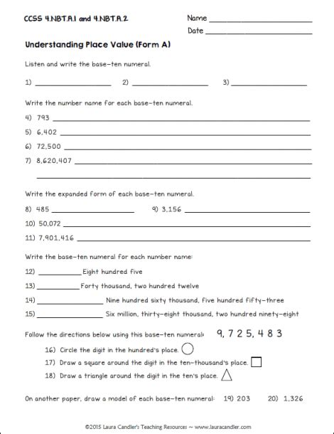 Test Prep 4th Grade Worksheets