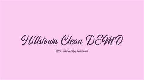 Hillstown Clean Demo Font Download Free For Desktop And Webfont