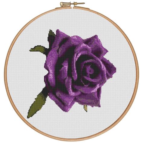 MORE For FREE Purple Rose Counted Cross Stitch Pattern PDF Etsy