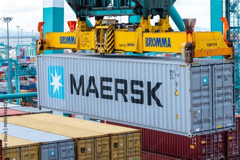 Tanjung Pelepas Johor Malaysia Maersk Owned Container Loaded By The