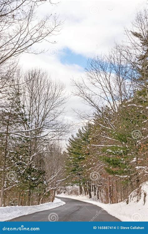 Road To Lake Taghkanic State Park In Winter Stock Photo Image Of