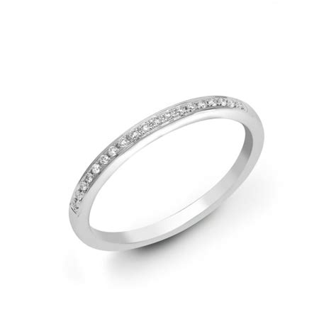 18ct White Gold 26pt Pave Set Diamond Eternity Ring