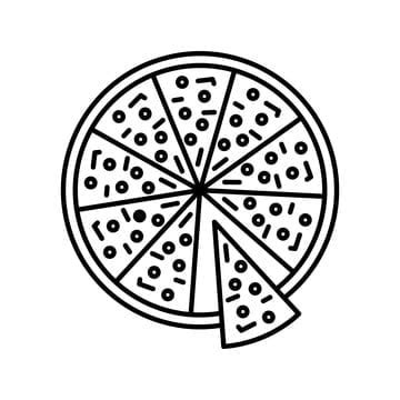 Pizza Black And White Clipart Images For Free Download - Pngtree