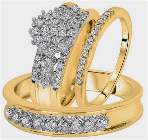 Trio Wedding Ring Sets Wedding Rings Sets His And Hers Diamond