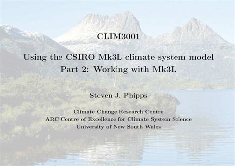 Pdf Clim3001 Using The Csiro Mk3l Climate System Model Part 2