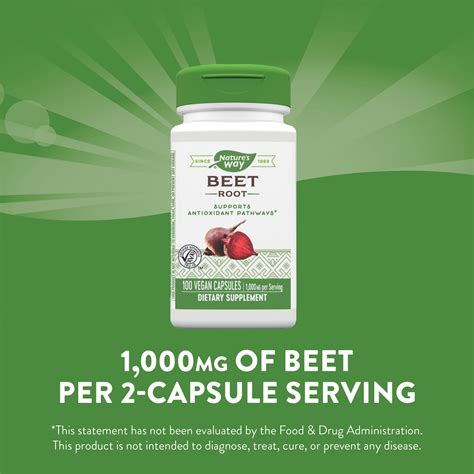 Nature S Way Beet Root 1 000 Mg 100 Vegan Capsules