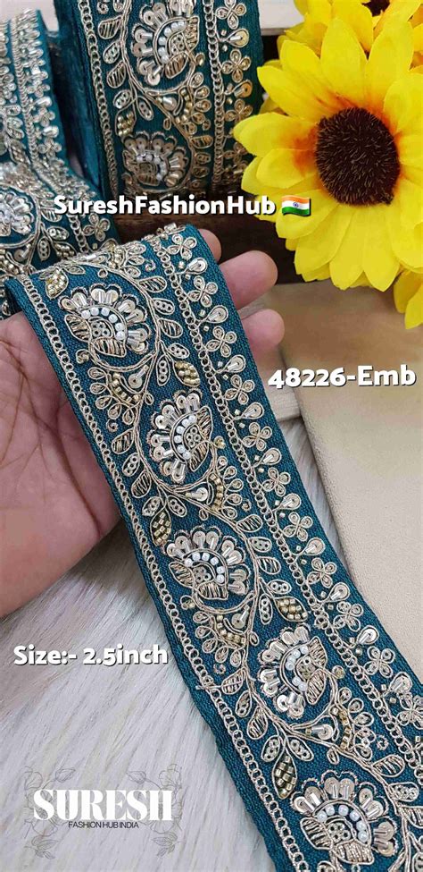 royal floral embroidered border rama designer laces suresh fashion