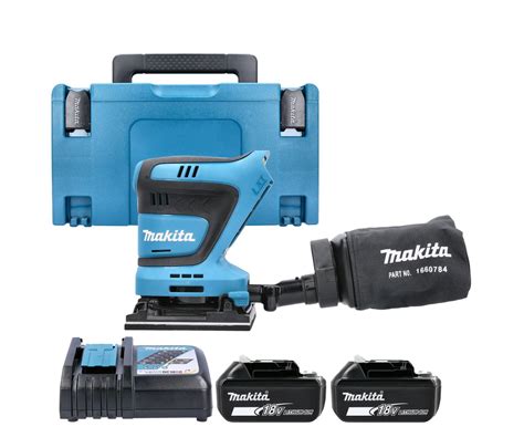 Makita DBO481 18V LXT Cordless 1 4 Sheet 140mm Finishing Sander With 2