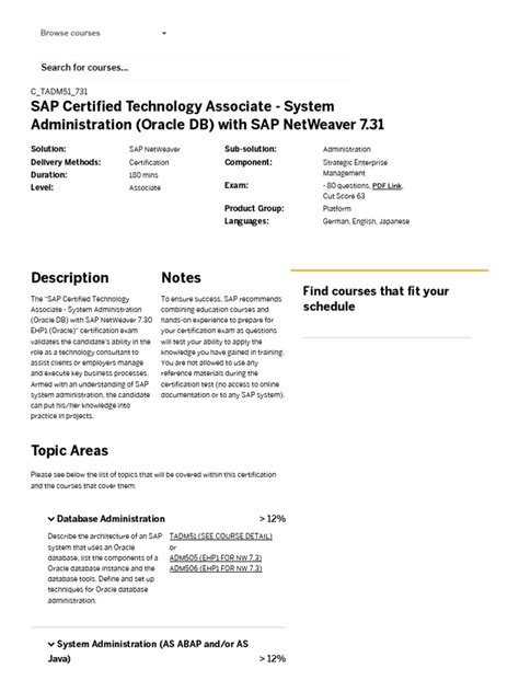 C - TADM51 - 731 - System Administration (Oracle DB) With SAP NetWeaver ...