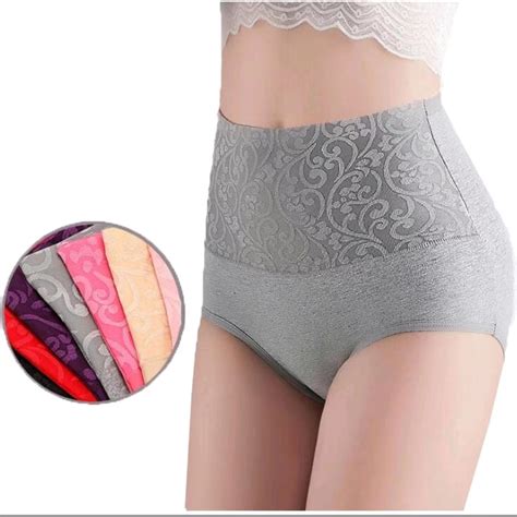 Missyou 5pcsset Cotton Panties High Waist Tummy Control Elastic Design