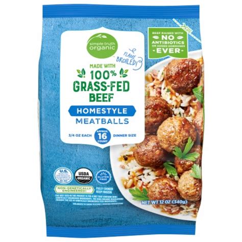 Simple Truth Organic 100 Grass Fed Beef Homestyle Frozen Meatballs