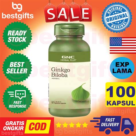 Jual Gnc Herbal Plus Ginkgo Biloba Daya Ingat Fungsi Otak Ketajaman Mental Kecemasan Vertigo 100