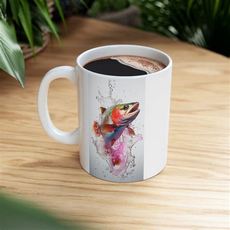 Fly Fishing Mug Fisherman Coffee Mug Trout Coffee Mug Fish Coffee