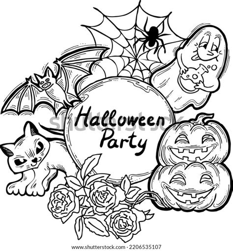 Halloween Vector Frame Hand Drawn Scary Stock Vector Royalty Free 2206535107 Shutterstock