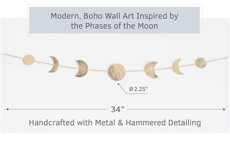 D Coration Murale De Guirlande De Phase De Lune Dor E Faite La Main