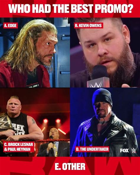 WWE On FOX On Instagram Who Delivered The BEST Promo Last Night On