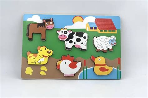 Puzzle Dencastrement Animaux De La Ferme Lady Cocotte