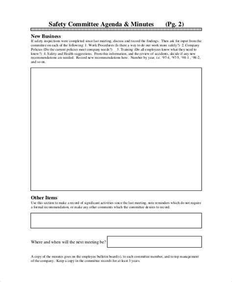 Safety Agenda Template 6 Free Word Pdf Documents Download Free And Premium Templates